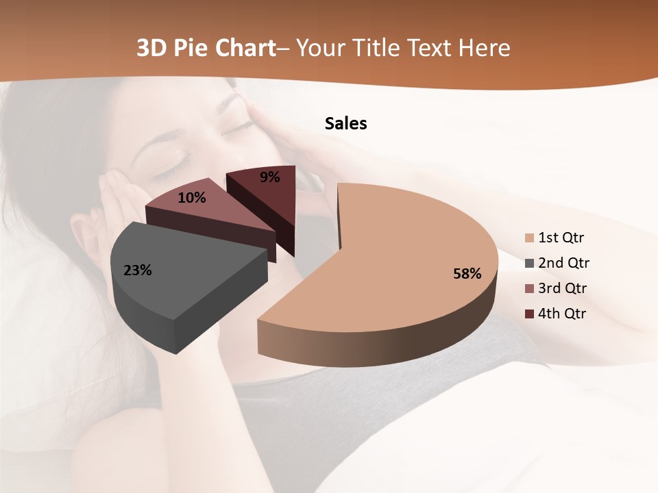 A Woman Laying In Bed With Her Eyes Closed PowerPoint Template