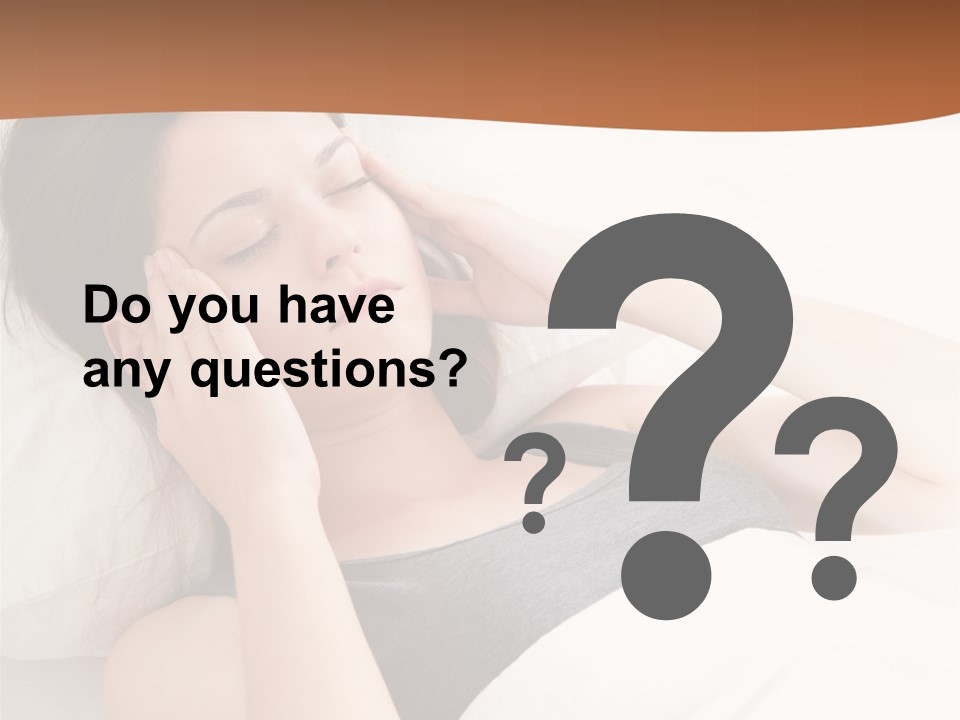 A Woman Laying In Bed With Her Eyes Closed PowerPoint Template