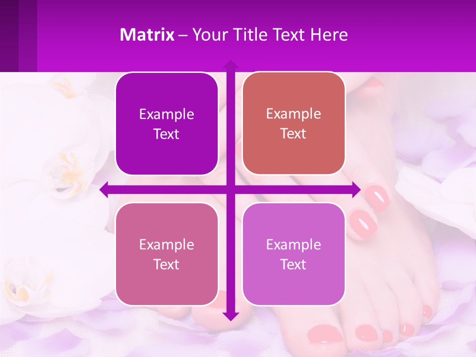 A Woman's Feet With Red Nail Polish On Them PowerPoint Template