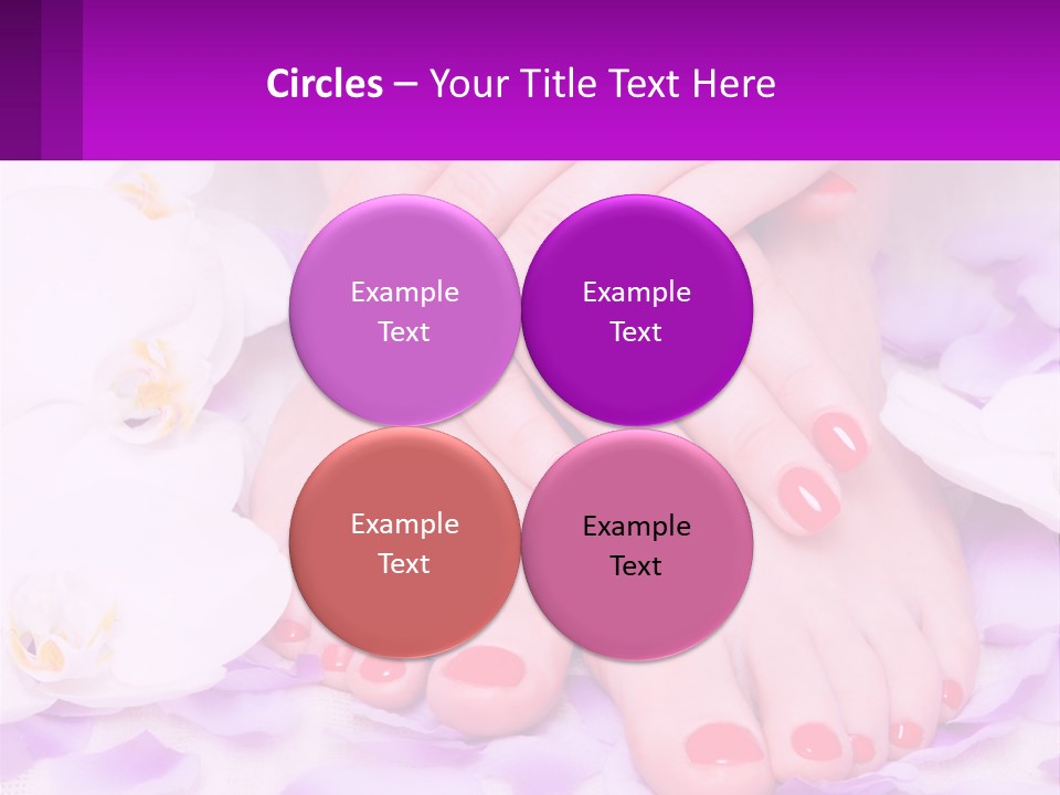 A Woman's Feet With Red Nail Polish On Them PowerPoint Template