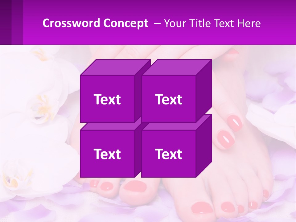 A Woman's Feet With Red Nail Polish On Them PowerPoint Template