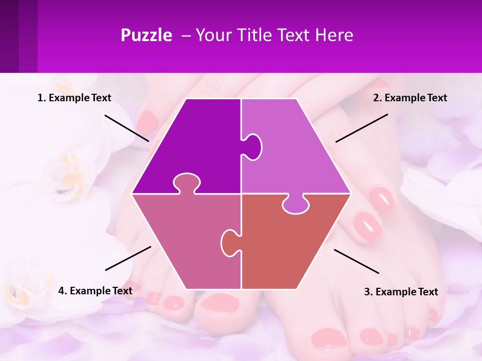 A Woman's Feet With Red Nail Polish On Them PowerPoint Template