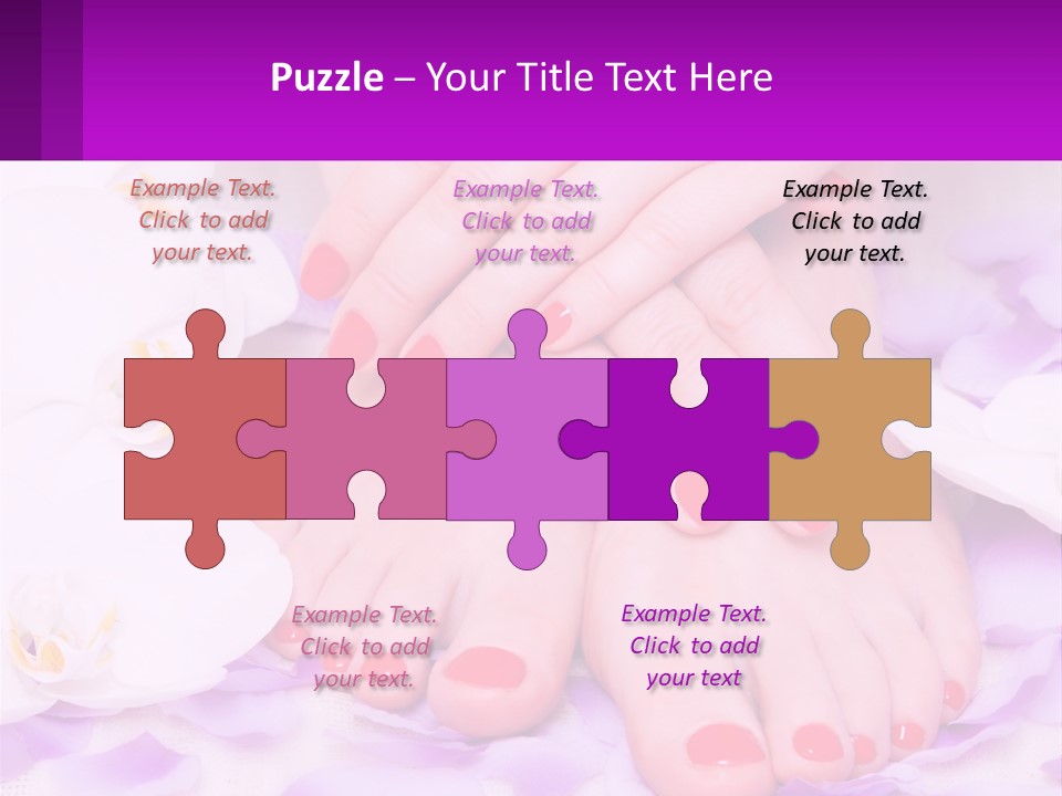 A Woman's Feet With Red Nail Polish On Them PowerPoint Template