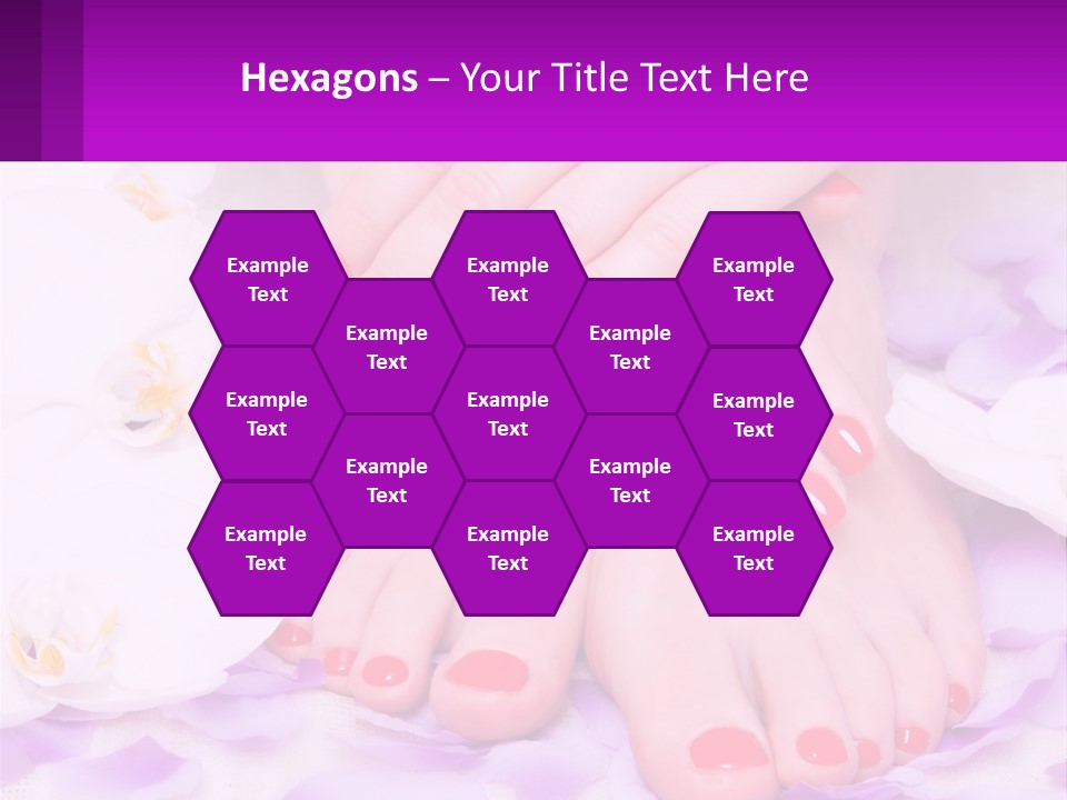 A Woman's Feet With Red Nail Polish On Them PowerPoint Template