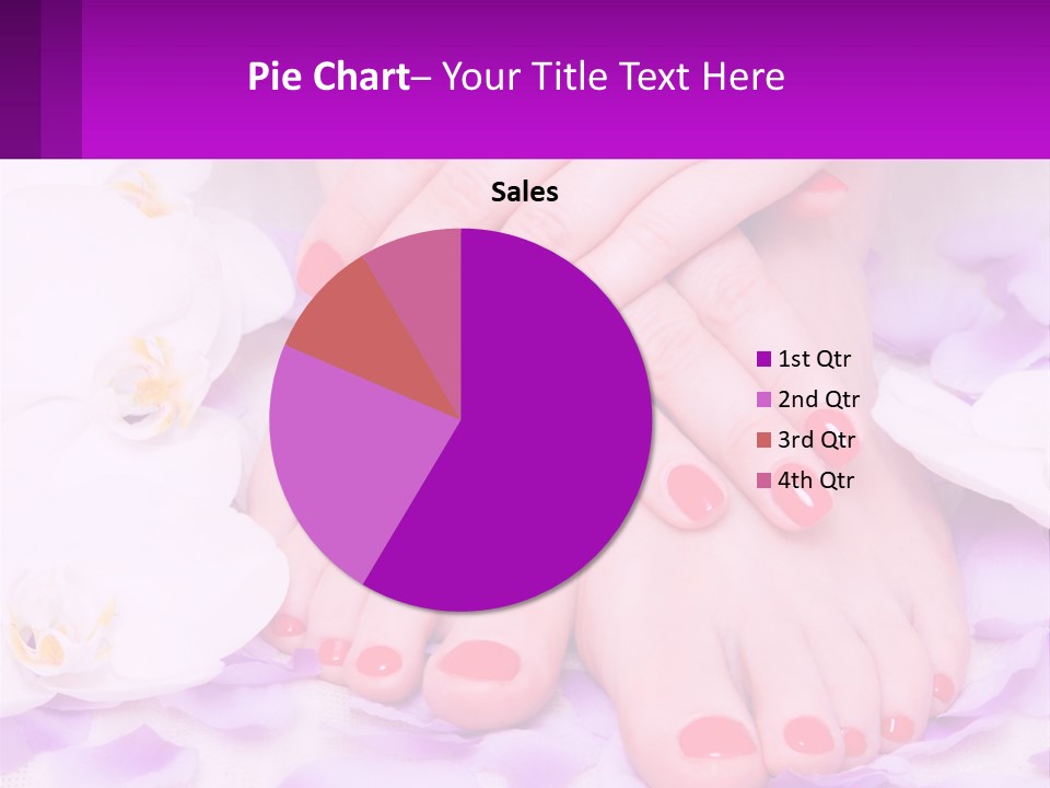 A Woman's Feet With Red Nail Polish On Them PowerPoint Template