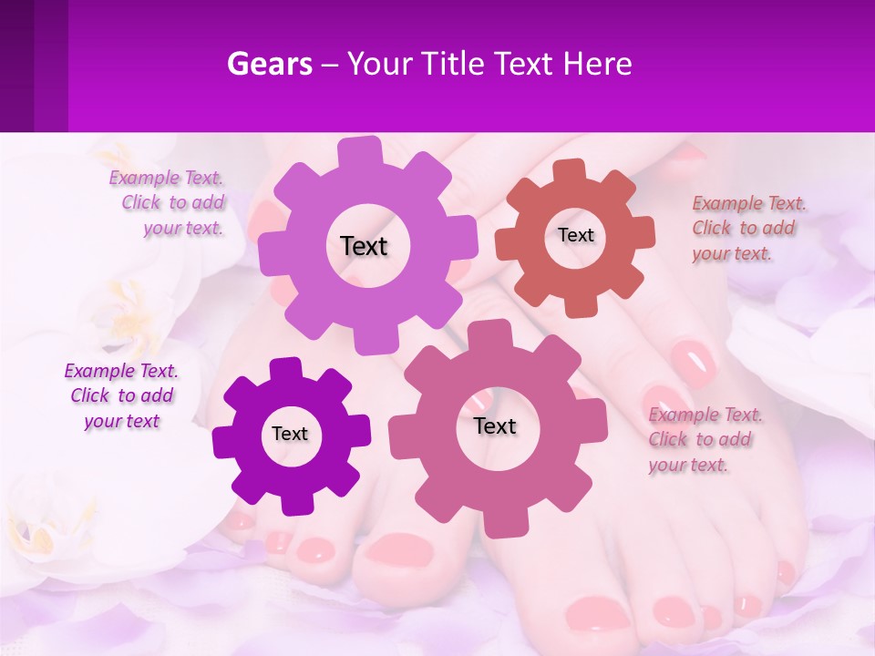 A Woman's Feet With Red Nail Polish On Them PowerPoint Template