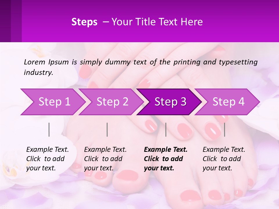 A Woman's Feet With Red Nail Polish On Them PowerPoint Template