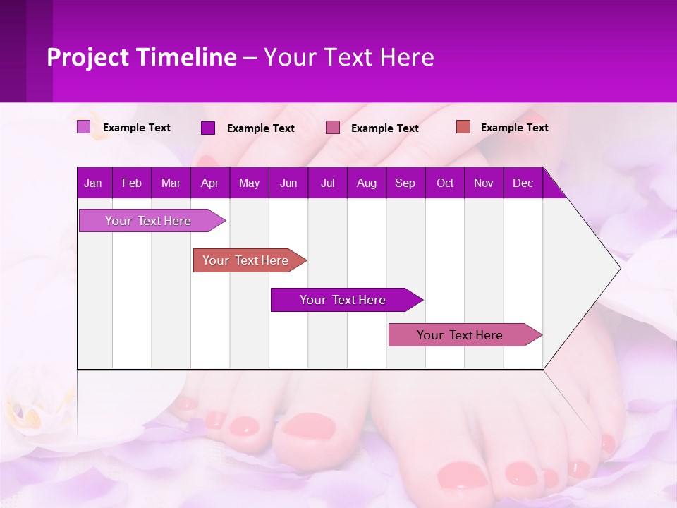 A Woman's Feet With Red Nail Polish On Them PowerPoint Template