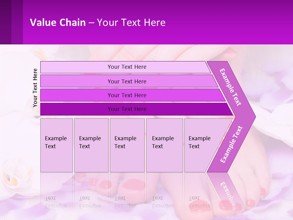 A Woman's Feet With Red Nail Polish On Them PowerPoint Template