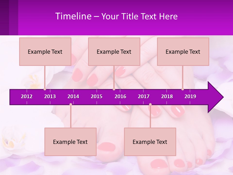 A Woman's Feet With Red Nail Polish On Them PowerPoint Template
