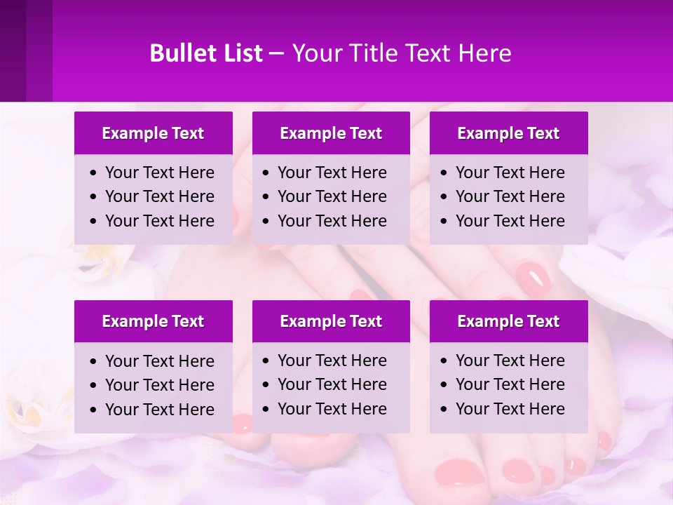 A Woman's Feet With Red Nail Polish On Them PowerPoint Template