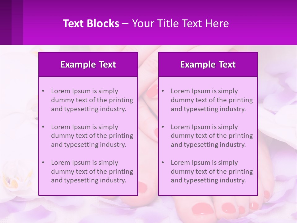 A Woman's Feet With Red Nail Polish On Them PowerPoint Template