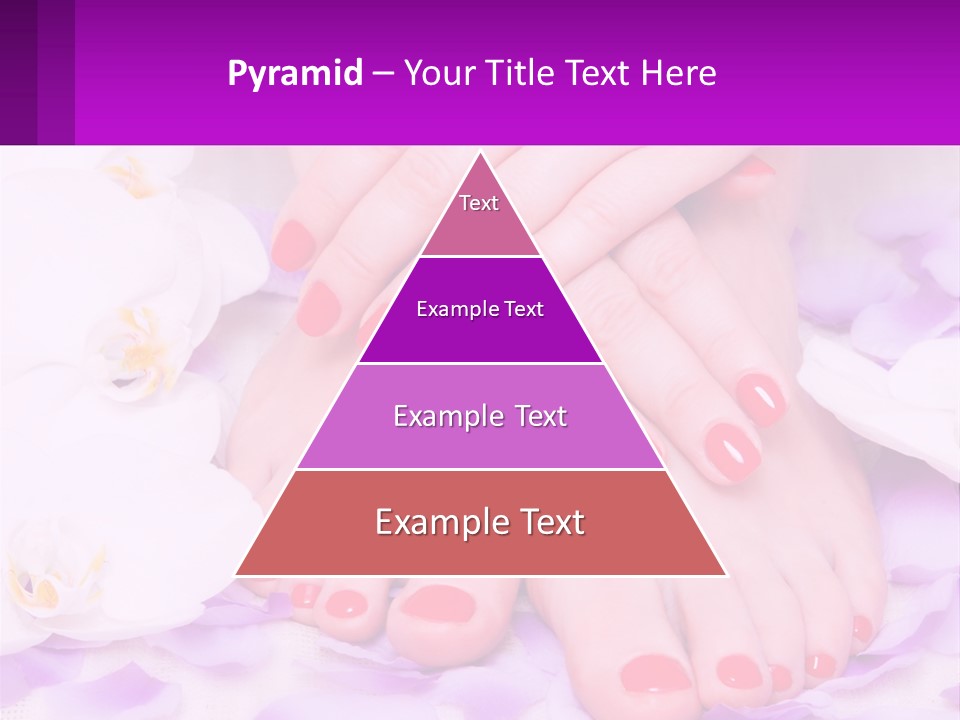 A Woman's Feet With Red Nail Polish On Them PowerPoint Template