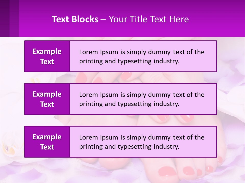 A Woman's Feet With Red Nail Polish On Them PowerPoint Template