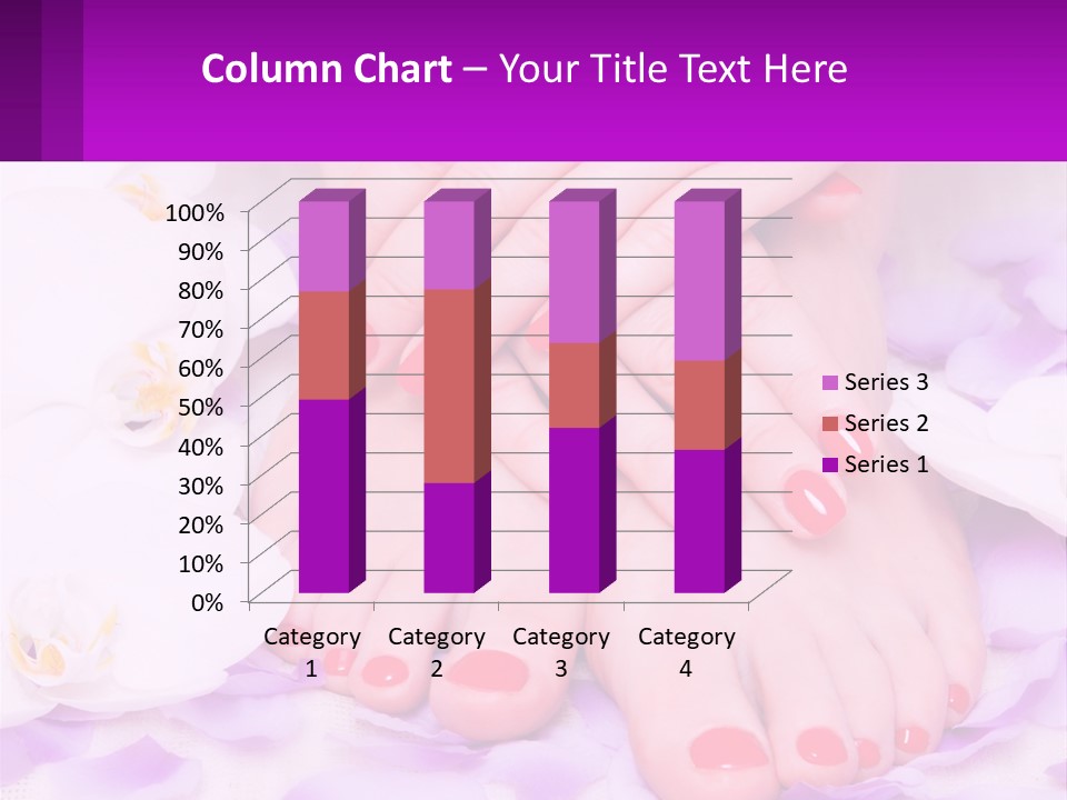 A Woman's Feet With Red Nail Polish On Them PowerPoint Template