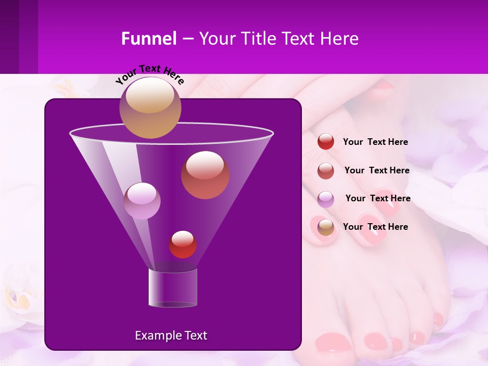 A Woman's Feet With Red Nail Polish On Them PowerPoint Template