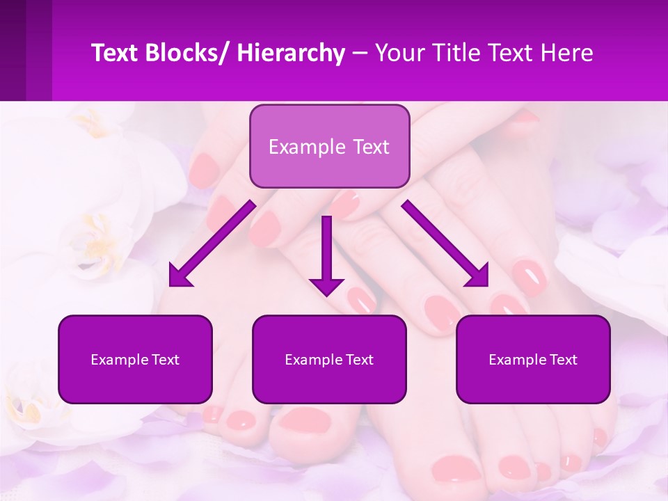 A Woman's Feet With Red Nail Polish On Them PowerPoint Template