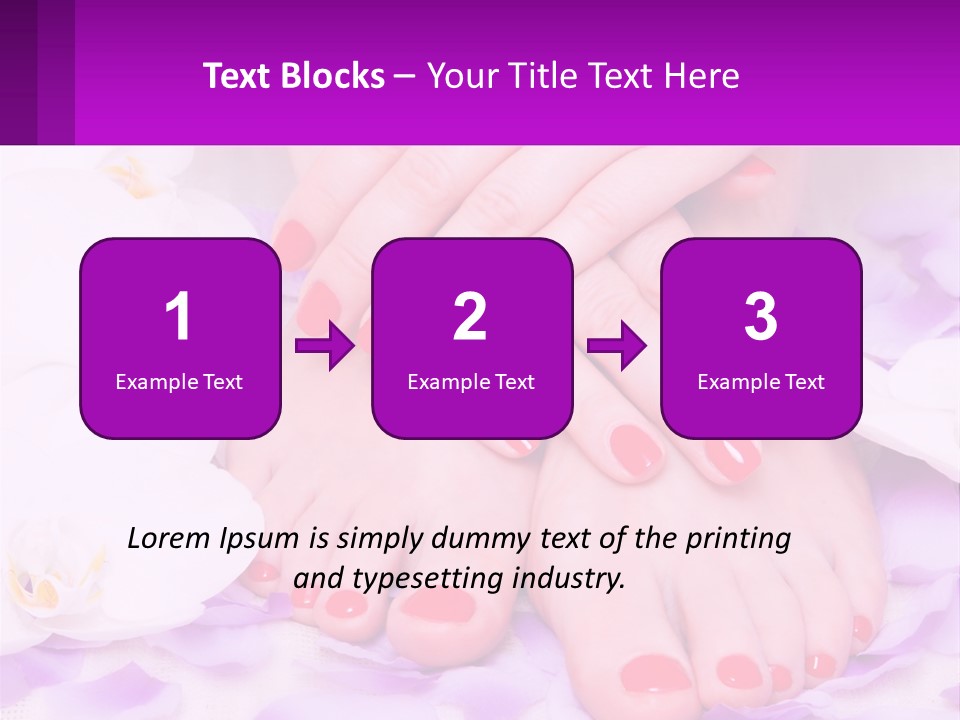 A Woman's Feet With Red Nail Polish On Them PowerPoint Template