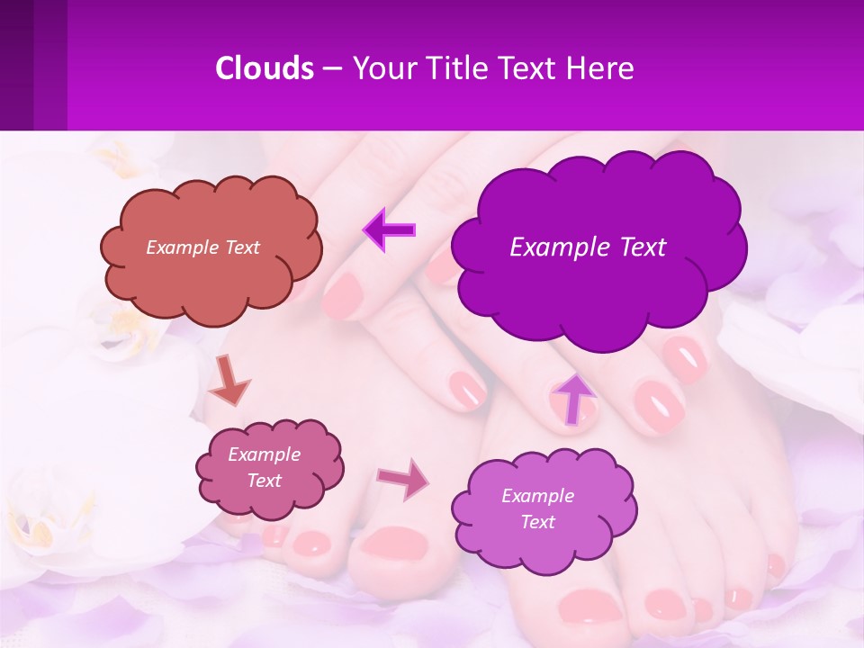 A Woman's Feet With Red Nail Polish On Them PowerPoint Template