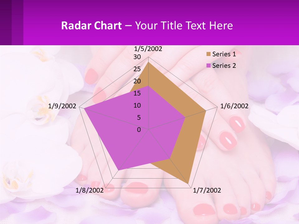 A Woman's Feet With Red Nail Polish On Them PowerPoint Template