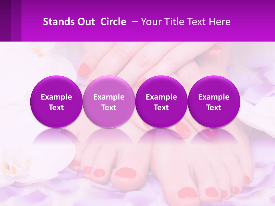 A Woman's Feet With Red Nail Polish On Them PowerPoint Template