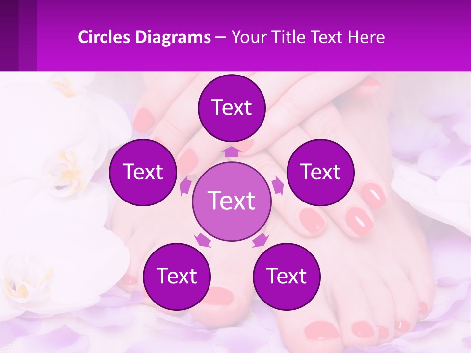 A Woman's Feet With Red Nail Polish On Them PowerPoint Template