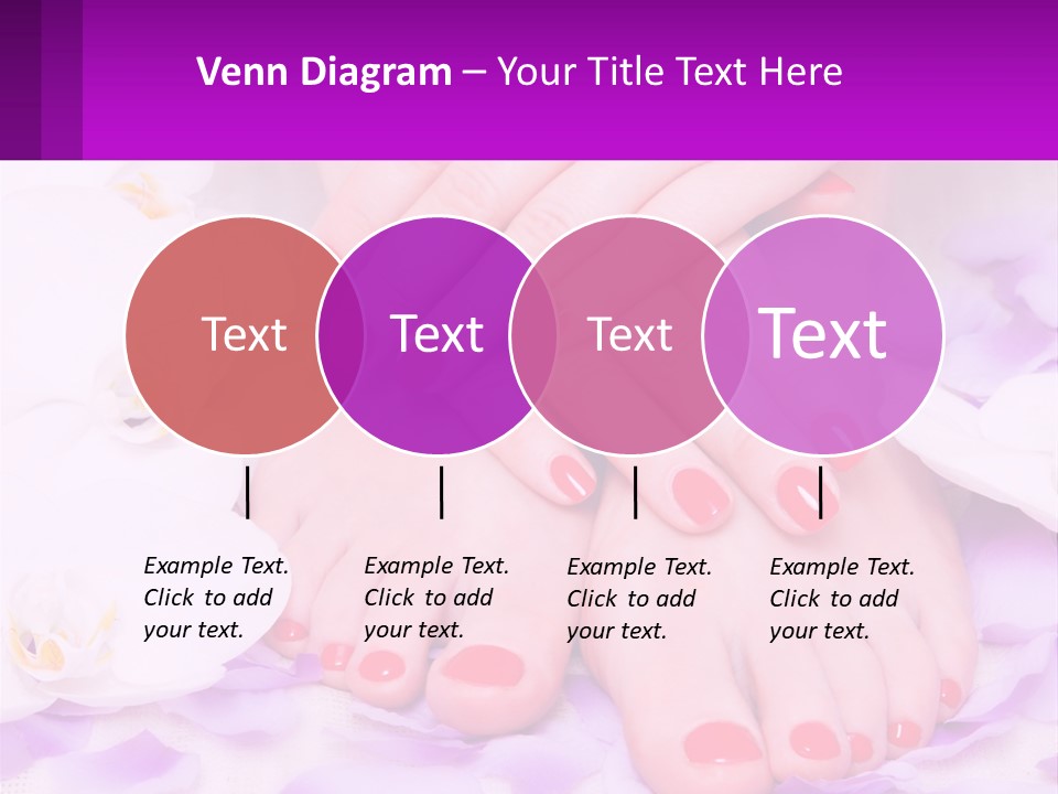 A Woman's Feet With Red Nail Polish On Them PowerPoint Template