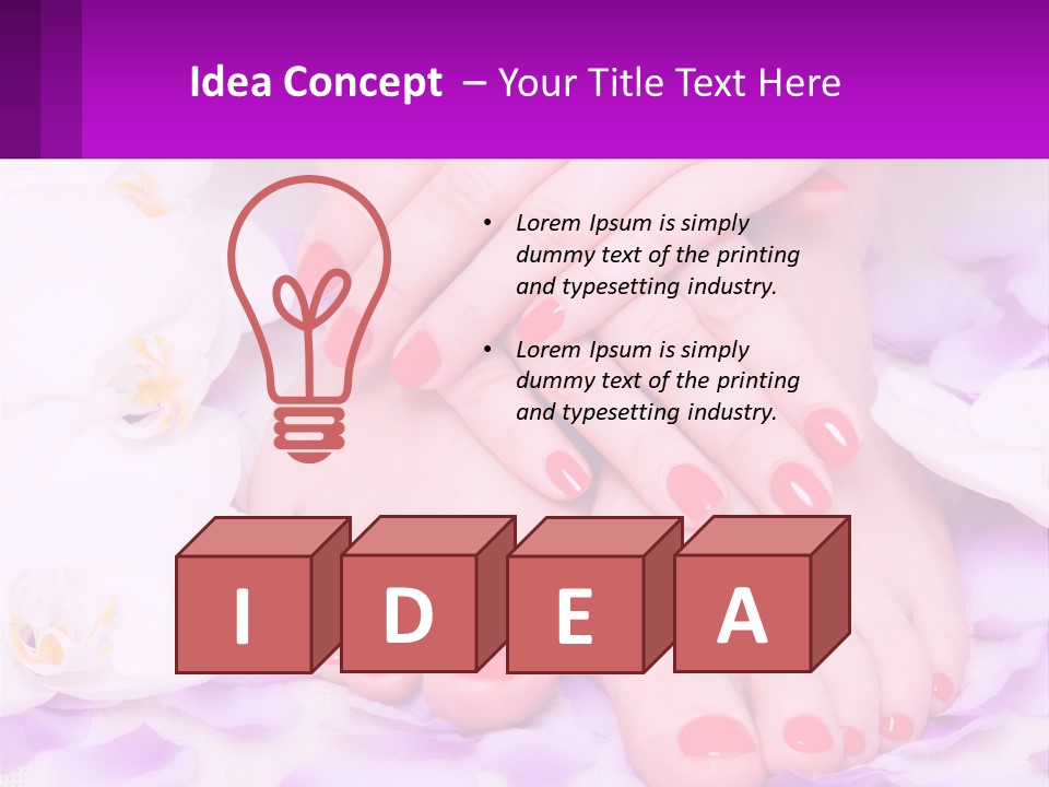 A Woman's Feet With Red Nail Polish On Them PowerPoint Template