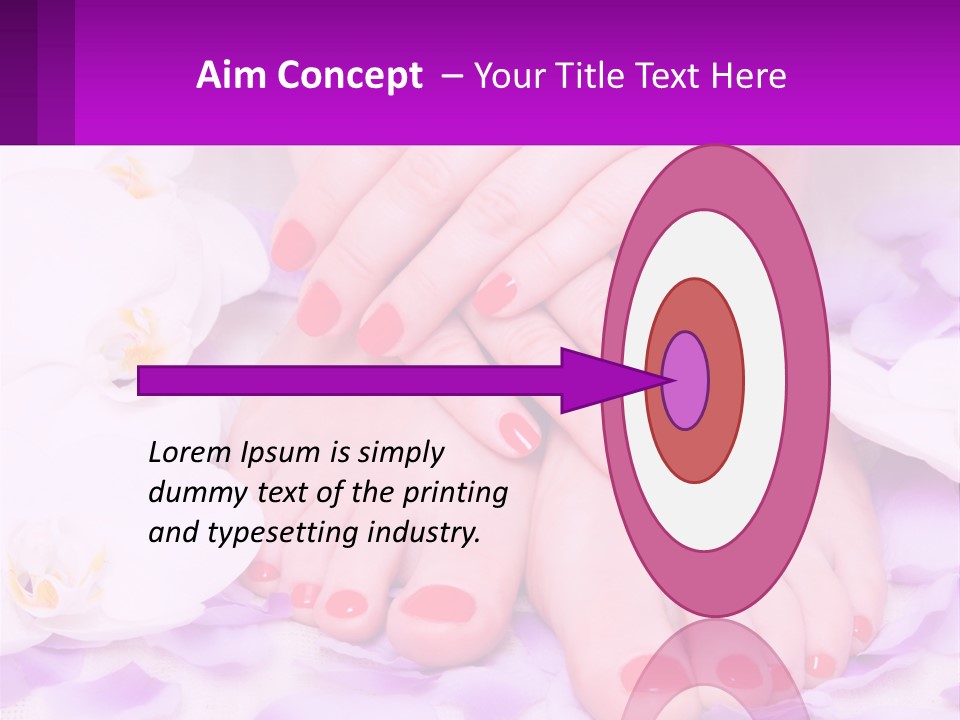 A Woman's Feet With Red Nail Polish On Them PowerPoint Template