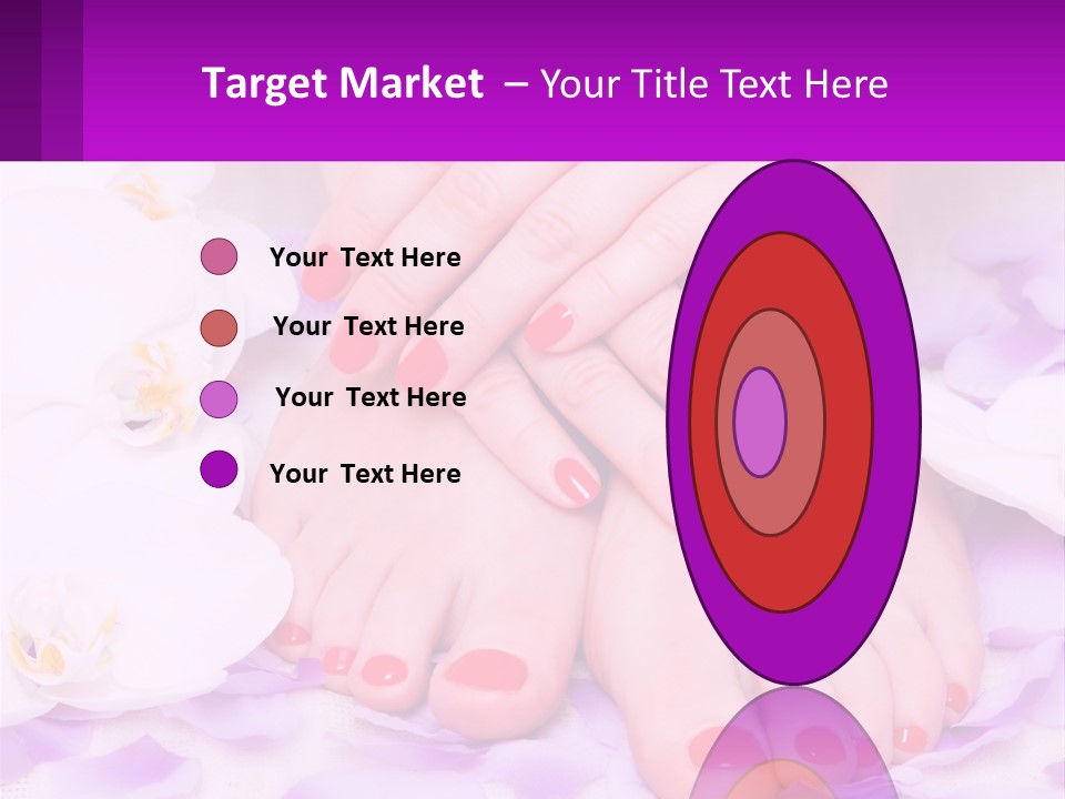 A Woman's Feet With Red Nail Polish On Them PowerPoint Template