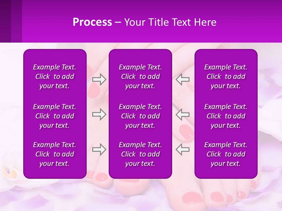 A Woman's Feet With Red Nail Polish On Them PowerPoint Template