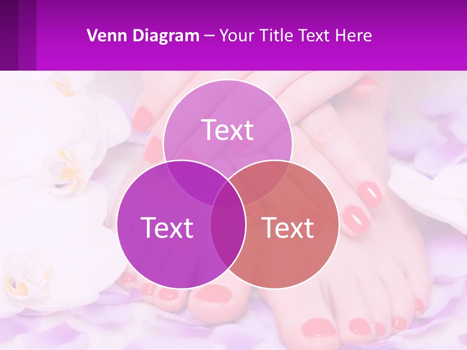 A Woman's Feet With Red Nail Polish On Them PowerPoint Template