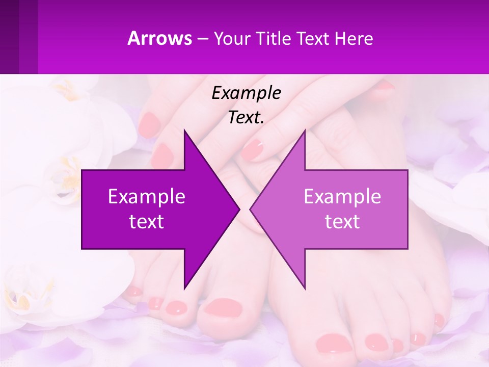 A Woman's Feet With Red Nail Polish On Them PowerPoint Template