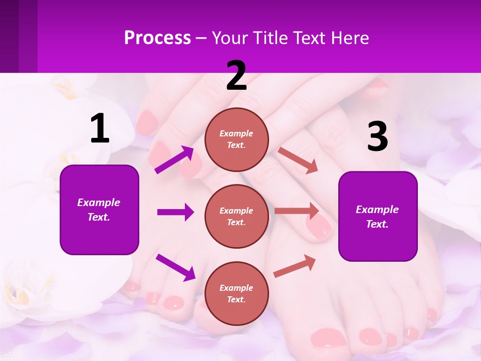 A Woman's Feet With Red Nail Polish On Them PowerPoint Template