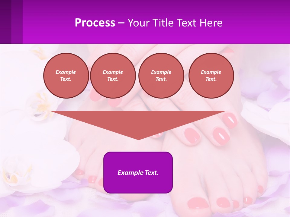 A Woman's Feet With Red Nail Polish On Them PowerPoint Template