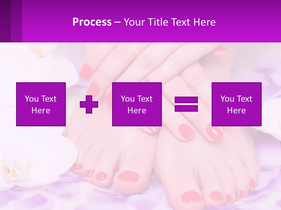 A Woman's Feet With Red Nail Polish On Them PowerPoint Template
