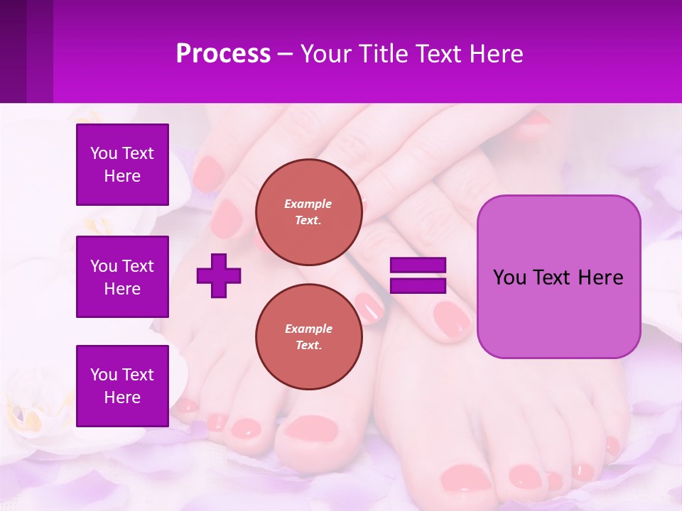 A Woman's Feet With Red Nail Polish On Them PowerPoint Template