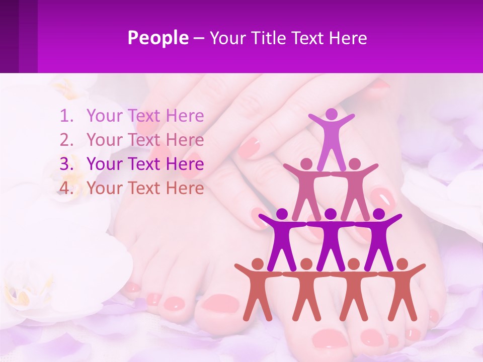 A Woman's Feet With Red Nail Polish On Them PowerPoint Template