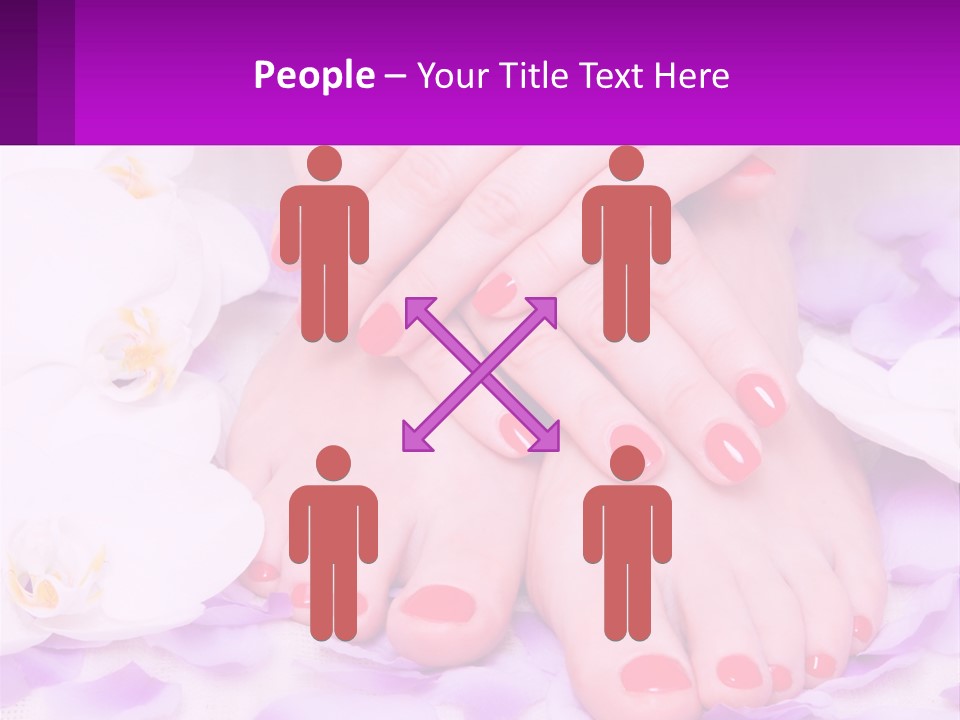 A Woman's Feet With Red Nail Polish On Them PowerPoint Template