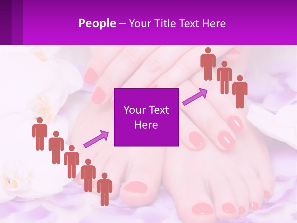 A Woman's Feet With Red Nail Polish On Them PowerPoint Template
