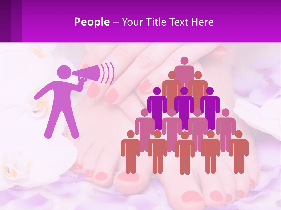 A Woman's Feet With Red Nail Polish On Them PowerPoint Template