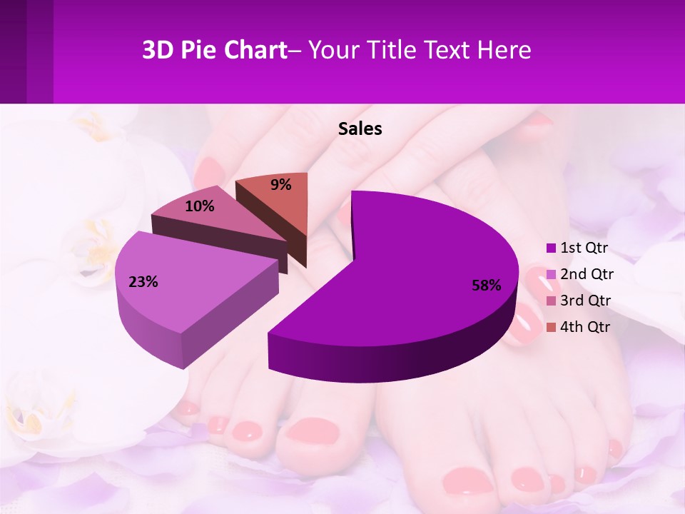 A Woman's Feet With Red Nail Polish On Them PowerPoint Template