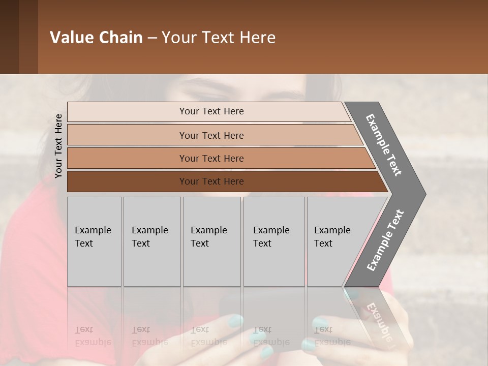 A Woman Is Looking At Her Cell Phone PowerPoint Template
