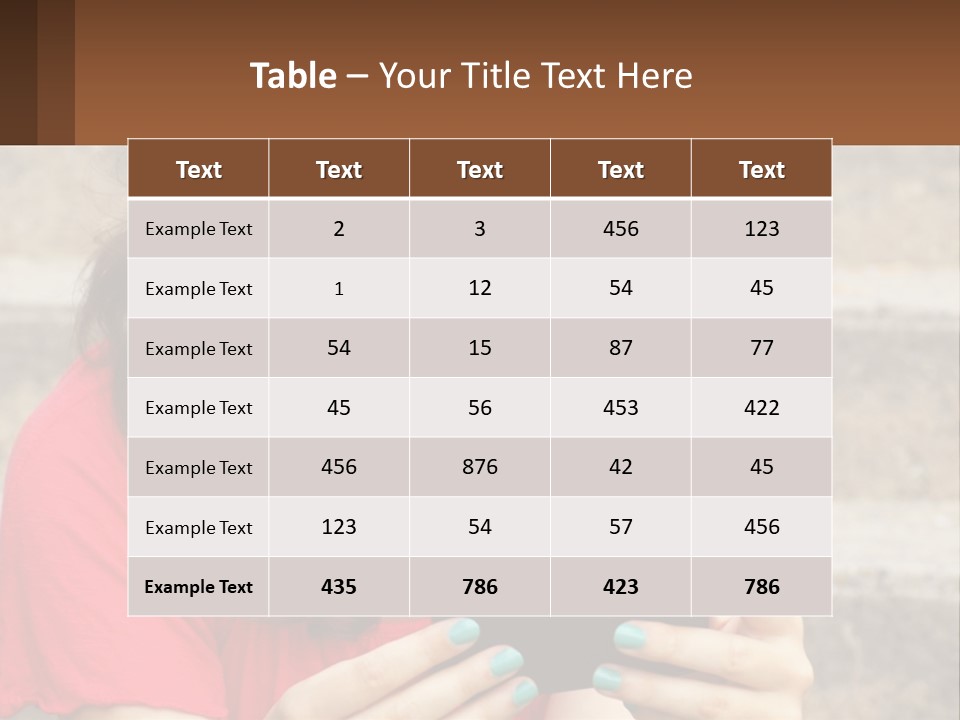 A Woman Is Looking At Her Cell Phone PowerPoint Template