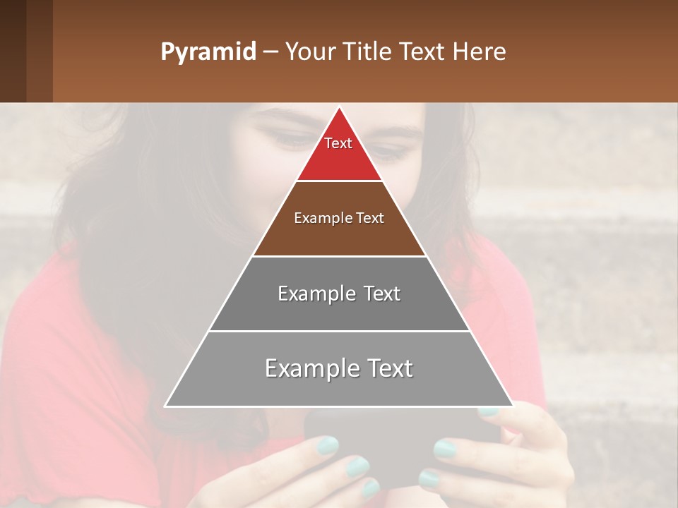 A Woman Is Looking At Her Cell Phone PowerPoint Template