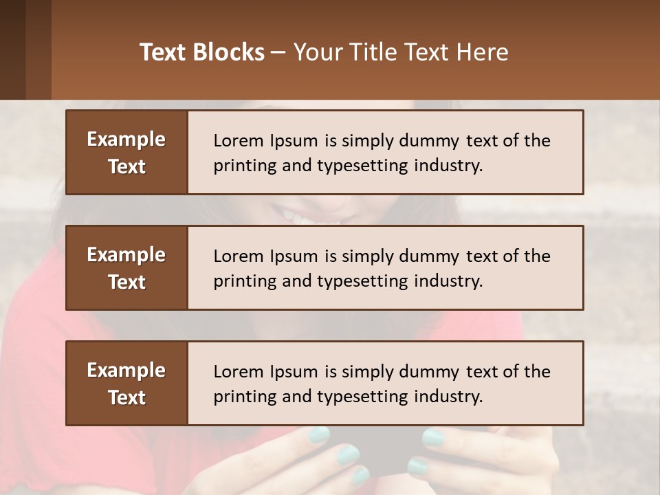 A Woman Is Looking At Her Cell Phone PowerPoint Template