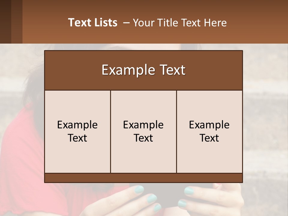 A Woman Is Looking At Her Cell Phone PowerPoint Template