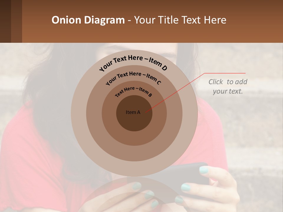 A Woman Is Looking At Her Cell Phone PowerPoint Template