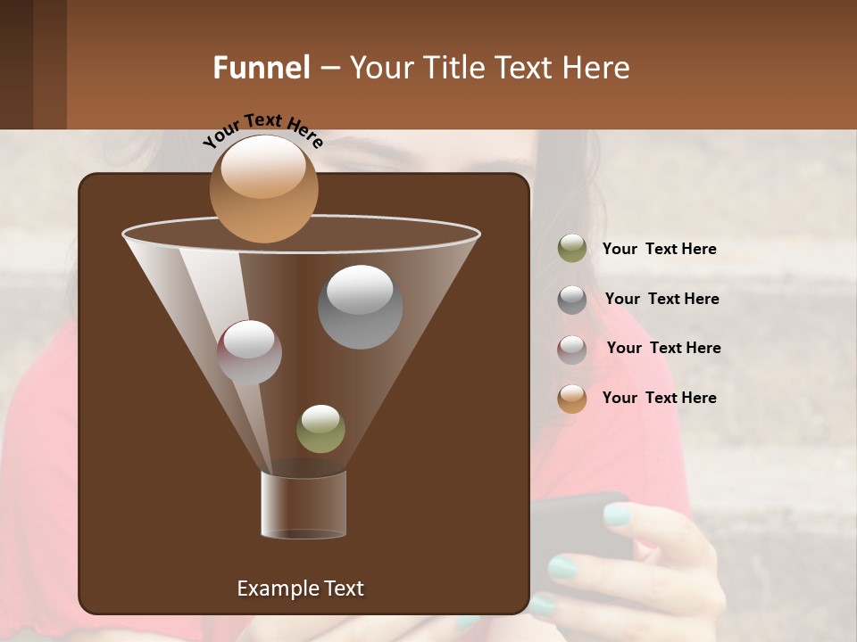 A Woman Is Looking At Her Cell Phone PowerPoint Template