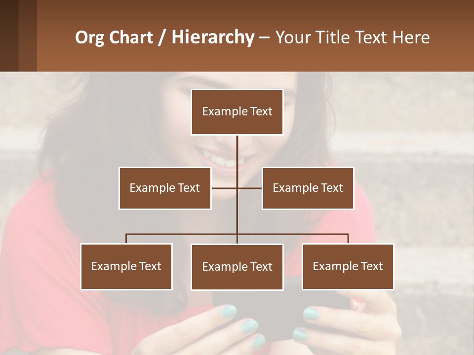 A Woman Is Looking At Her Cell Phone PowerPoint Template